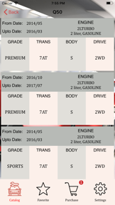 Parts for your car Infinit... screenshot