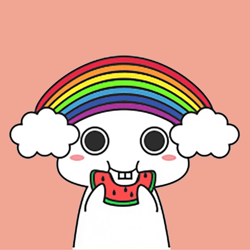 Rainbow Bunny Animated Sticker - AppWisp.com