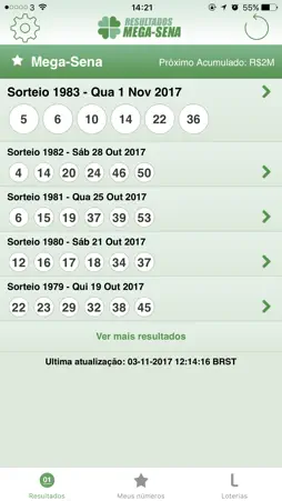 Resultados Megasena screenshot 1