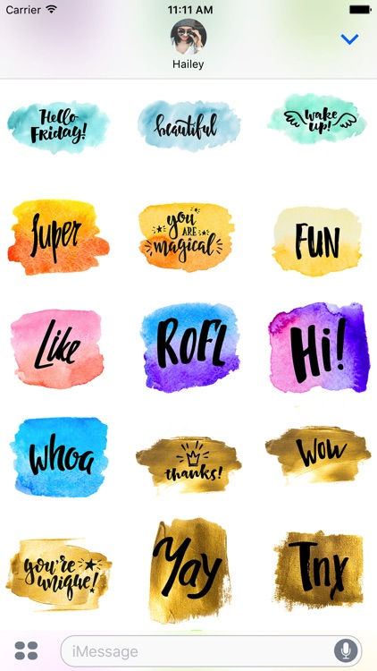 Watercolor Stickers & Words