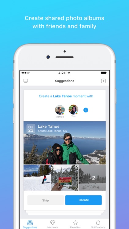 Moments–private shared albums