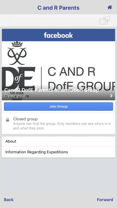 CandR DofE Parents screenshot 2