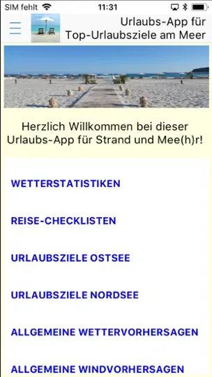Screenshot von Urlaubs-App Für Strand+Mee(h)r auf dem iPhone 1