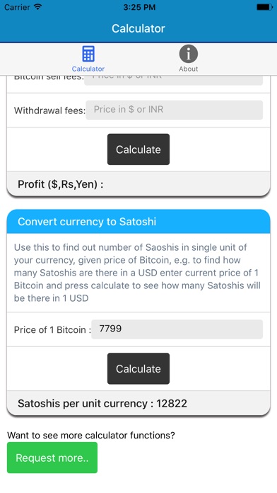 Bitcoin Price Calculator screenshot 2