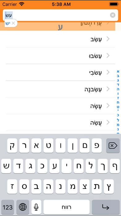 Hebrew Verbs Mobile Screenshot