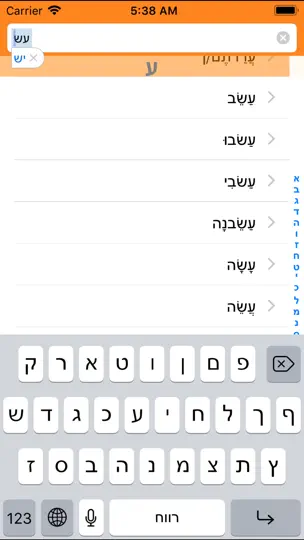Скриншот Таблицы Глаголов Иврита на iPhone 1