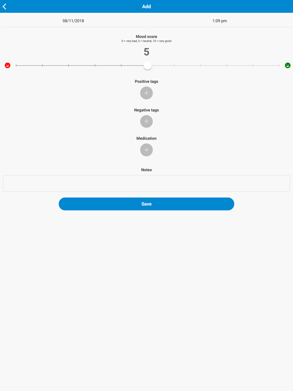 Mood Log - Track your Mood iPad screenshot