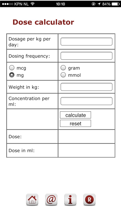 Pediatric dosage calculator Screenshot 1