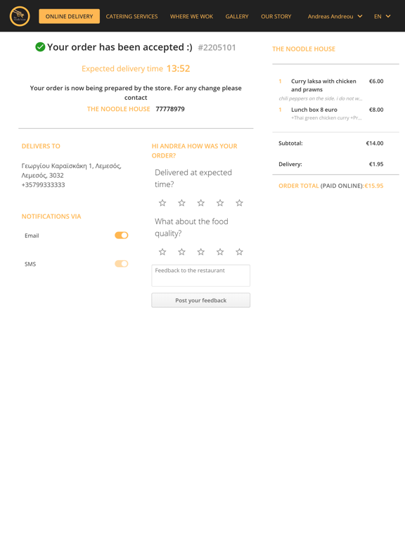 The Noodle House iPad screenshot