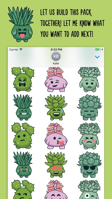 Succulent Plants and Cacti Emoji Stickers screenshot 3