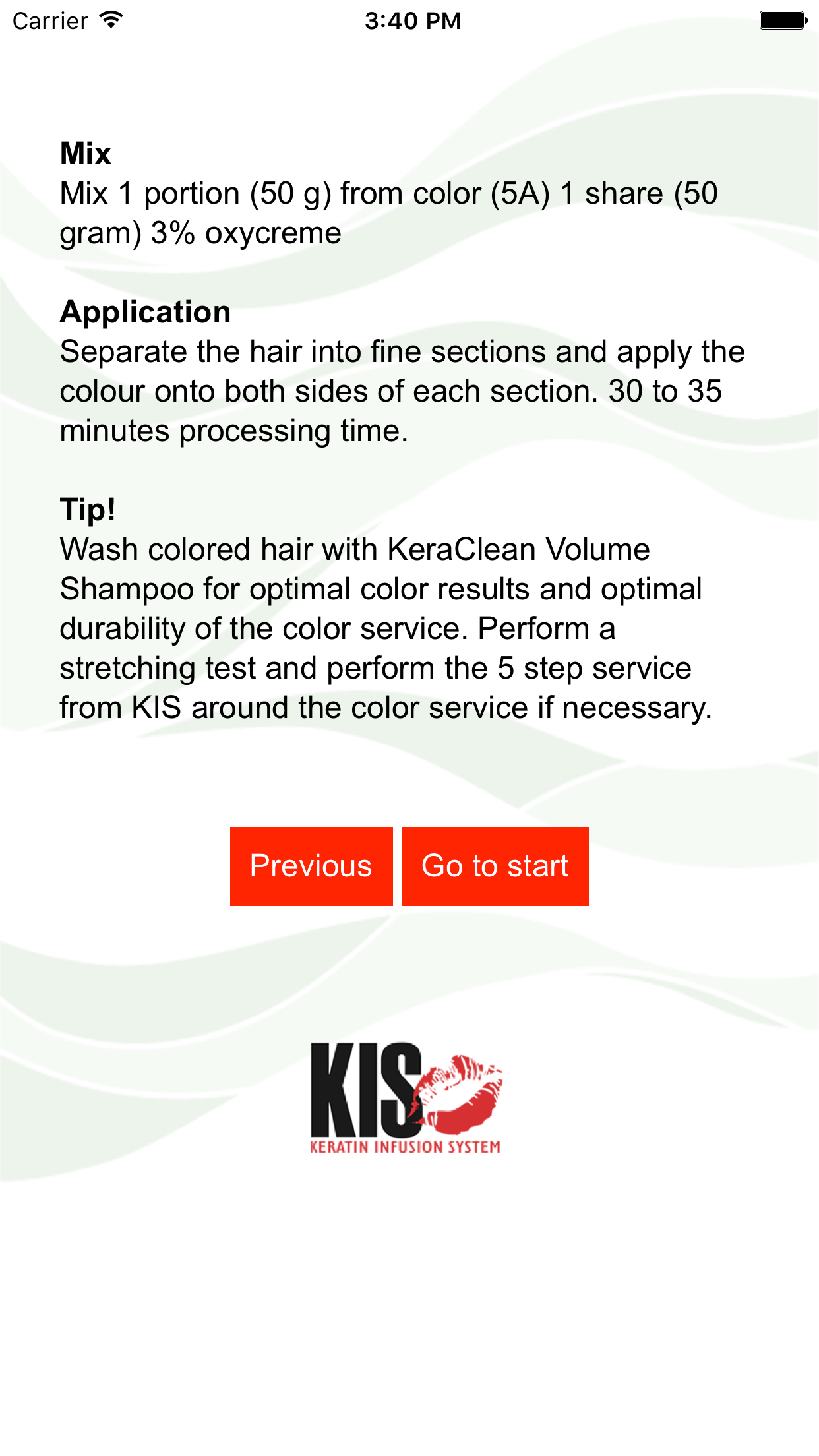 KIS color diagnoses for IPhone
