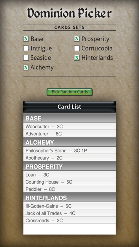 #4. Dominion Card Picker (iOS) 由: Mike Hempfling