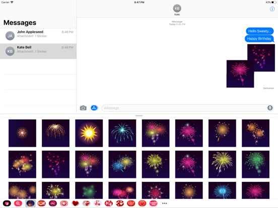 Screenshot #6 pour Animated Fireworks Party Text