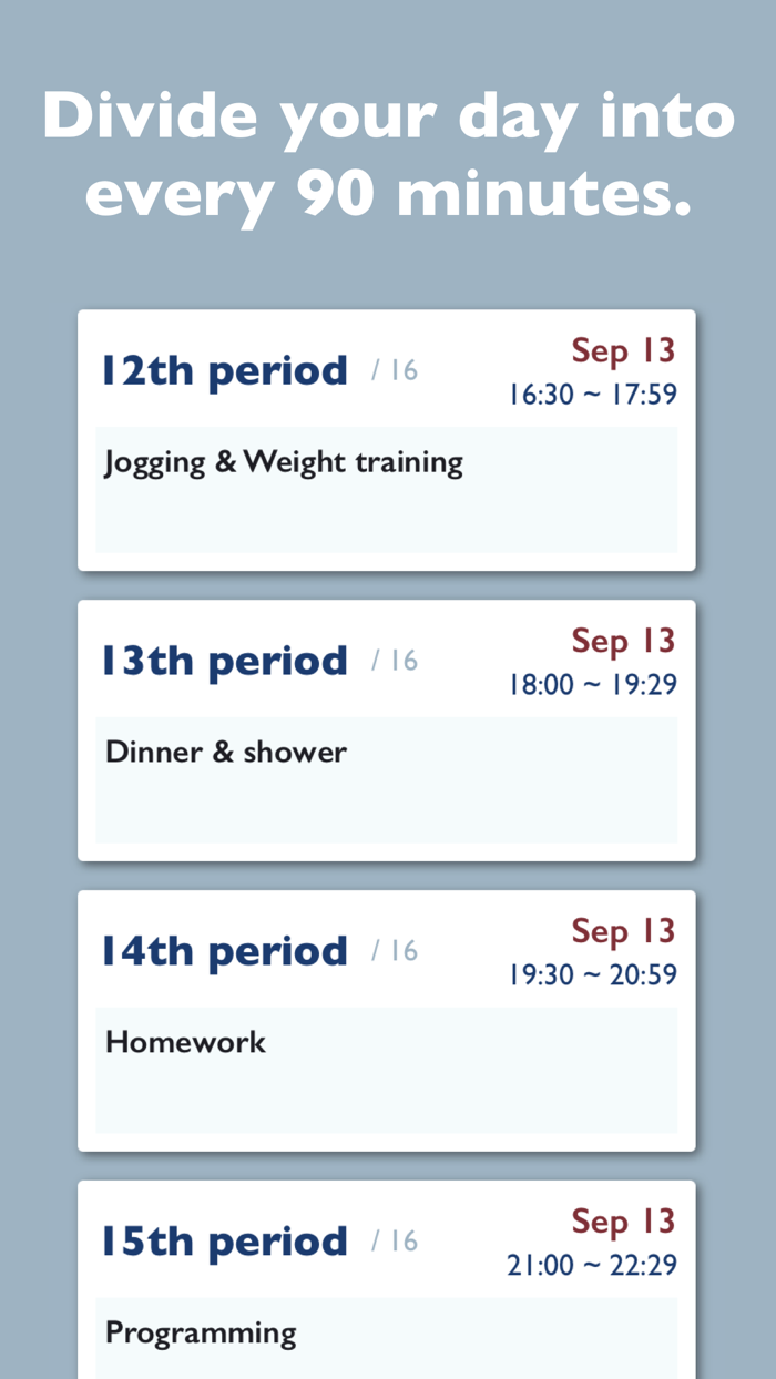 Ninety - 90 minutes ToDo