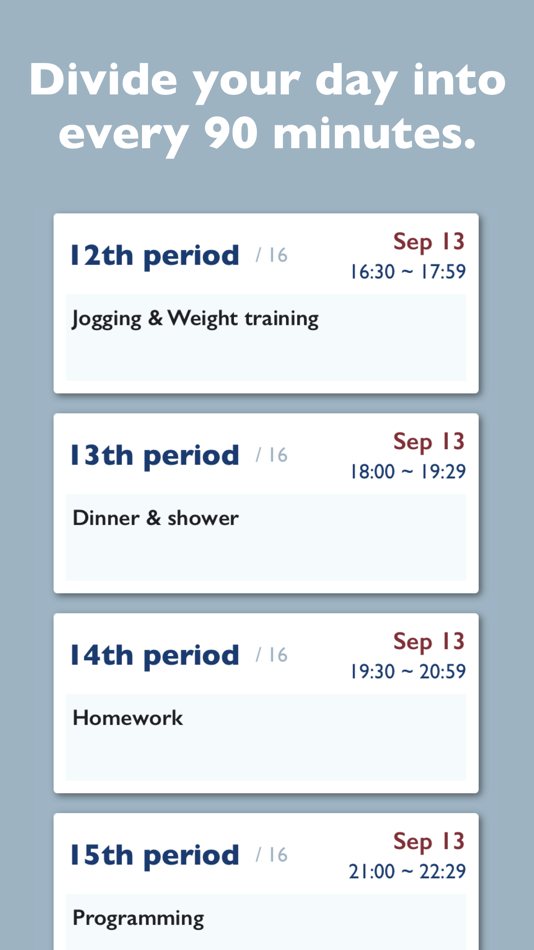 #2. Ninety - 90 minutes ToDo (iOS) 由: Imajin Kawabe
