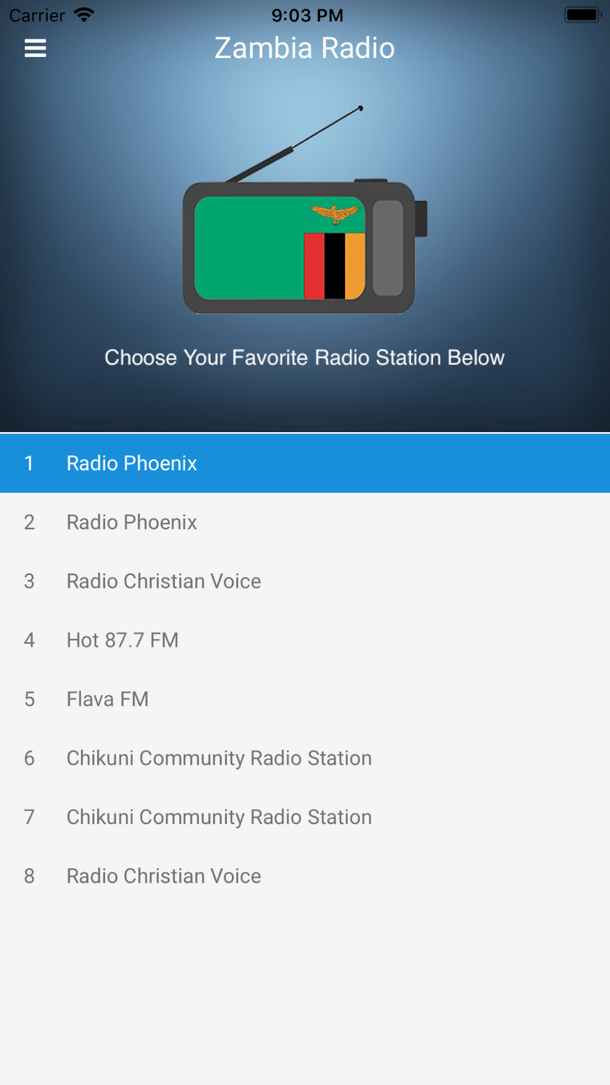 Zambia Radio Station FM Live