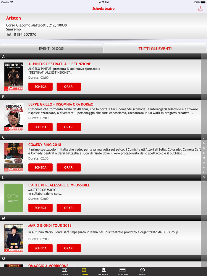 Webtic Teatro Ariston Sanremo