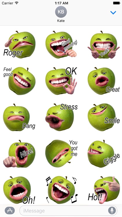 Funny Apple Man Emoji Sticker