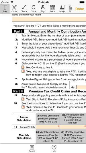 8962 form on the app store completed 8962 form