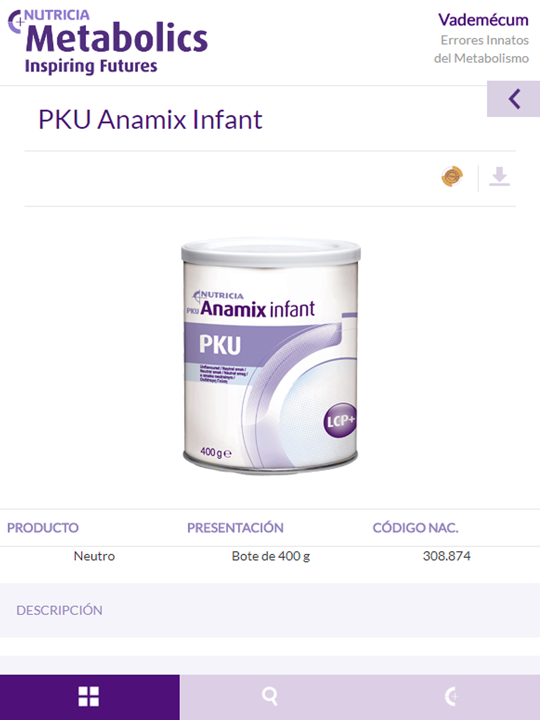Nutricia Vademécum Metabólicos screenshot 9