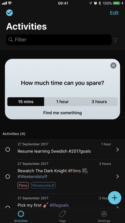 Downtime - your bucket list.