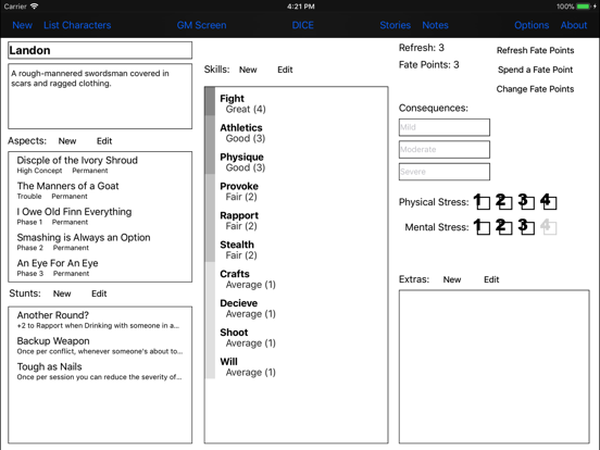Screenshot #5 pour Fate Core Folio