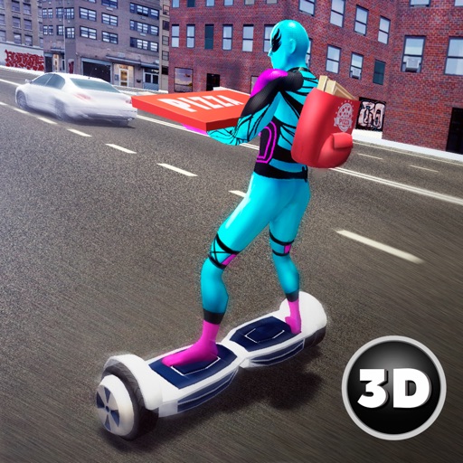 Superhero Hoverboard Pizza Delivery