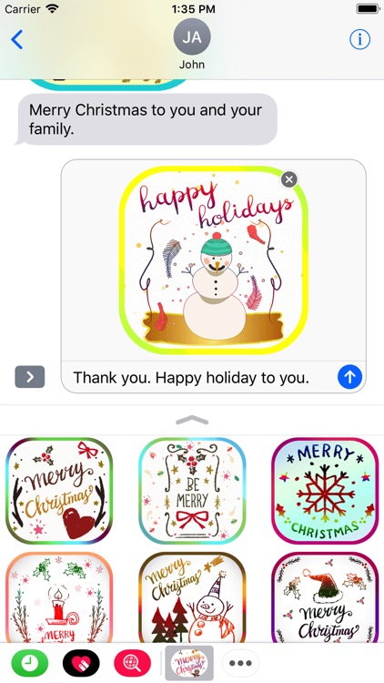 Christmas Card Stickers Pack