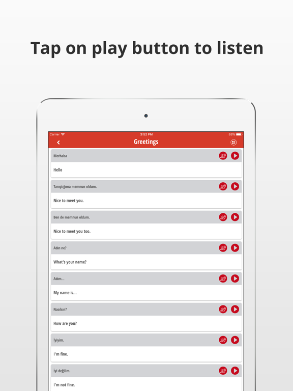 Screenshot #6 pour Learn Turkish Language Phrases
