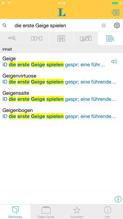 German Learner's Dictionary Screenshot