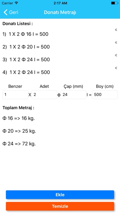 İnşaat Mühendisi HesapMakinesi screenshot 2