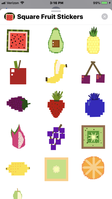 Square Fruit Stickers screenshot 2
