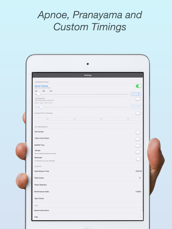 Apnea Trainer iPad screenshot 4 - Sports app