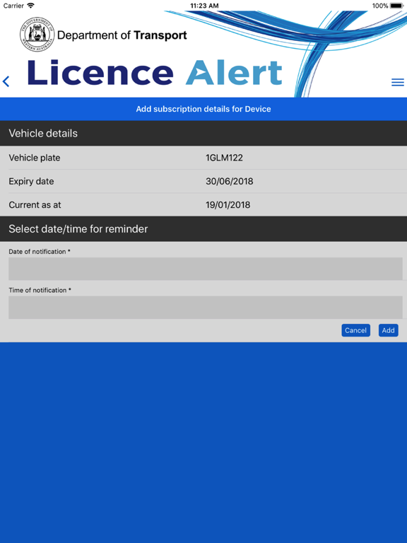 Licence Alert iPad screenshot 2 - Utilities app