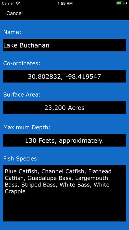 Texas Lakes & Fishes