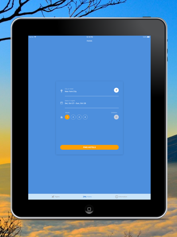 Cheap Flights & Hotels Compare iPad screenshot