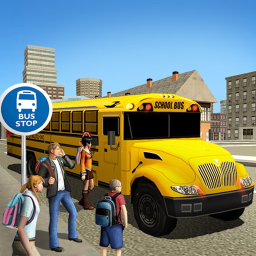 City High School Bus Driving Icon