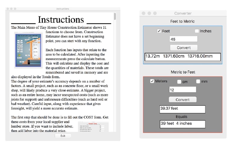 tiny house estimator iphone screenshot 2