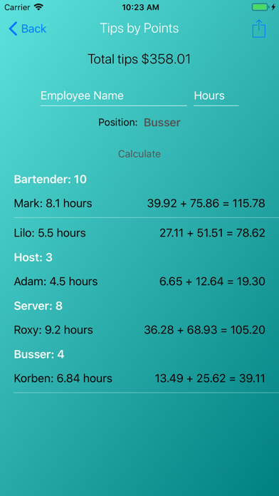 Screenshot 3 of Simple Tip Pool App