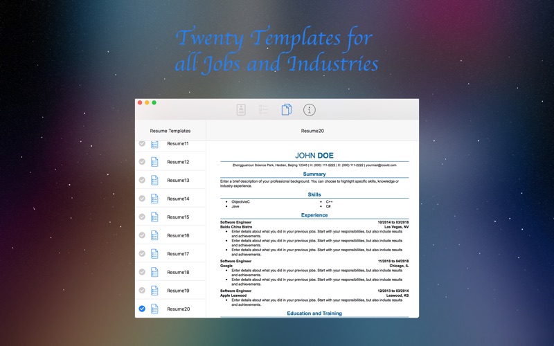 resume builder by zdf iphone screenshot 2