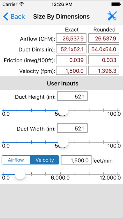 Hvac Duct Chart