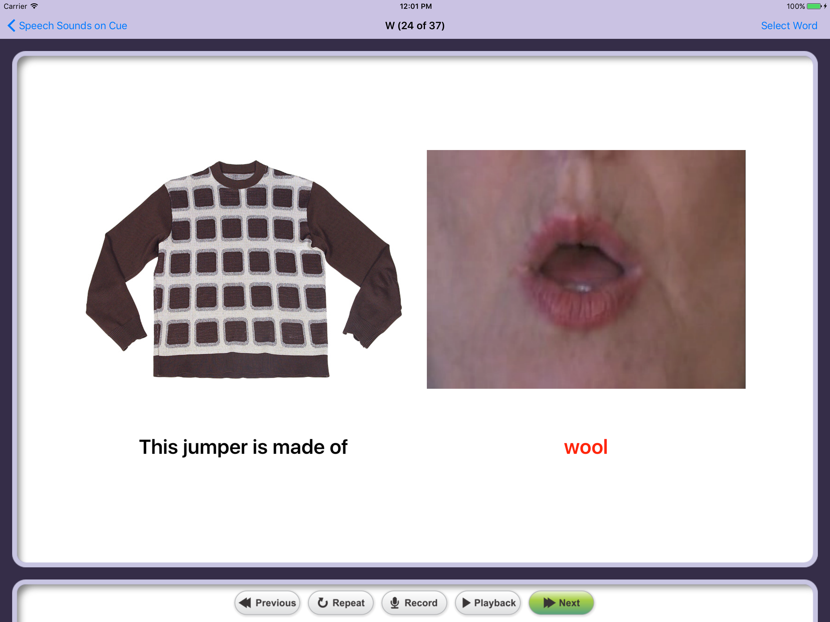 Speech Sounds on Cue Lite Aus