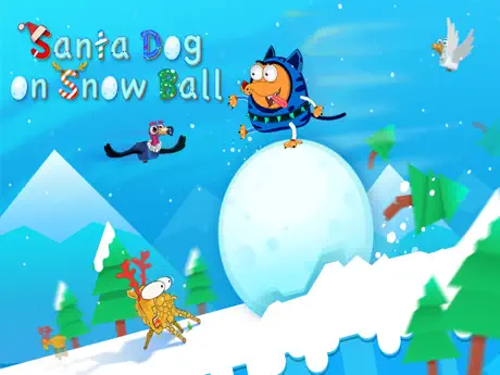 Dog on Snow Ball