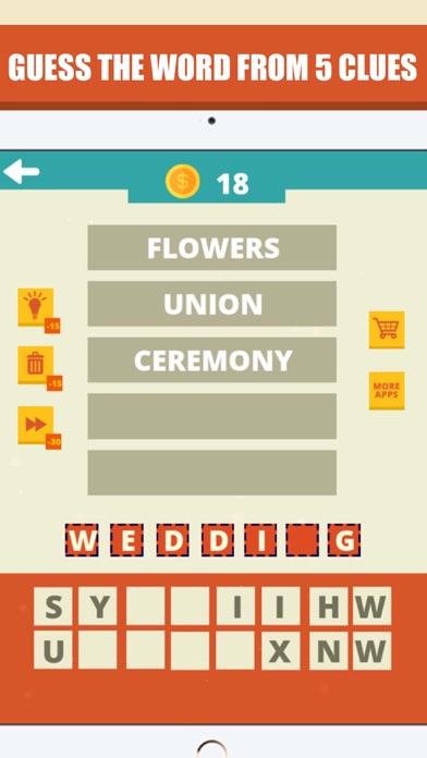 Screenshot #1 pour Guess The Word - 5 Clues Quiz