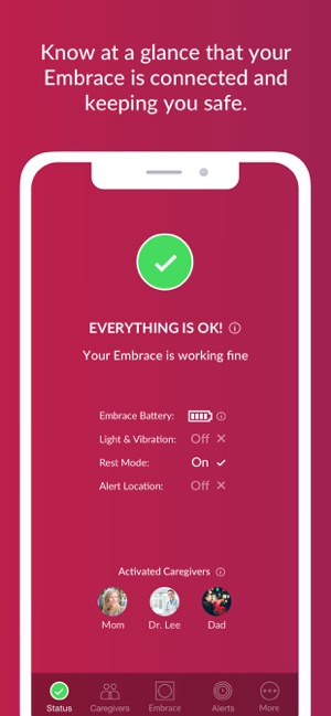 Alert App, Real Time Seizure Alerts, Embrace Watch