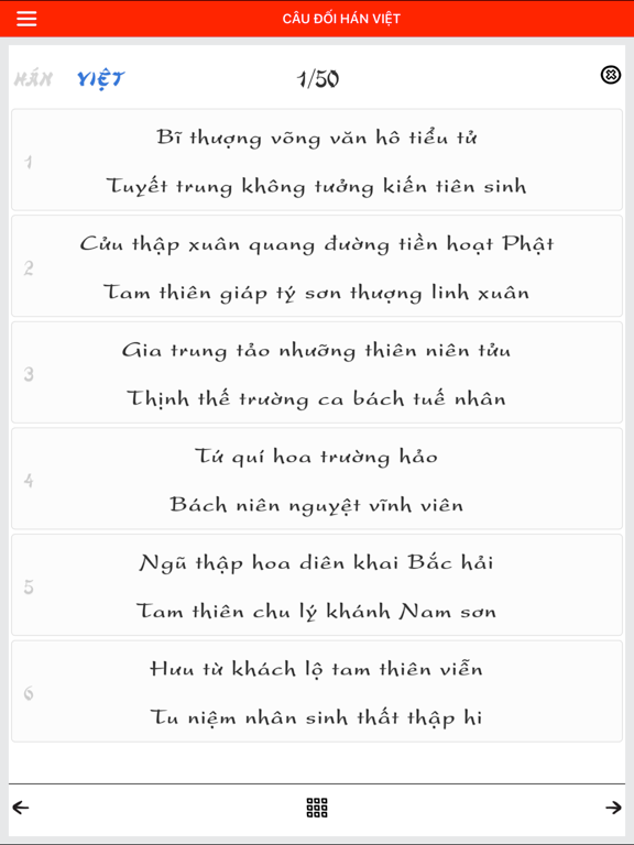 Screenshot #6 pour Câu đối Hán Ngữ tuyển chọn