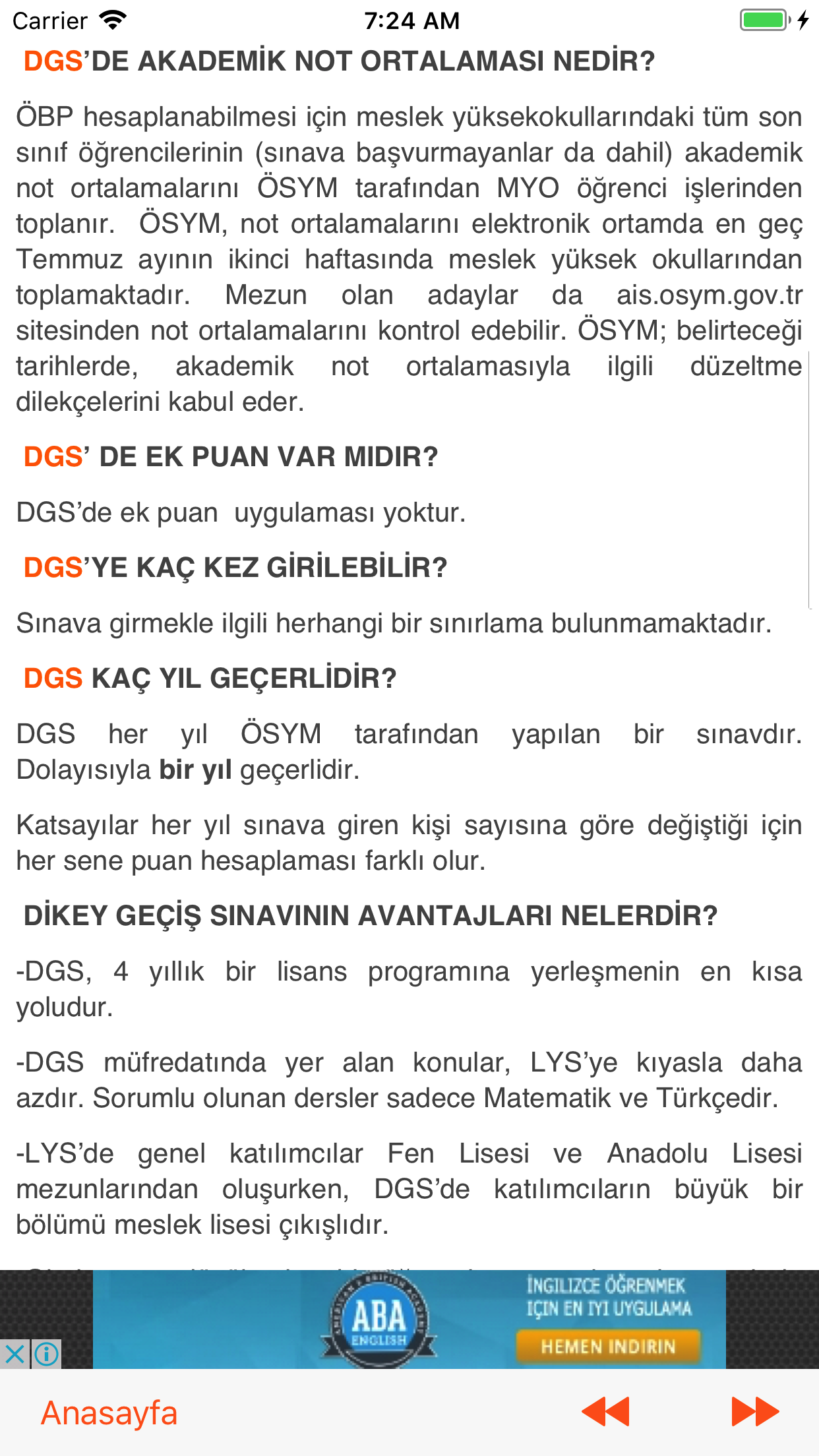 Dgs Hazırlık Cepte