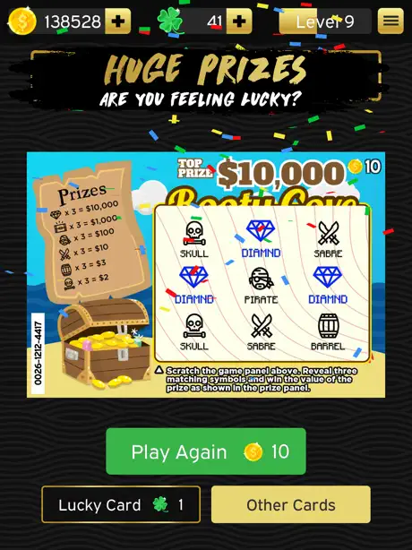 VIP Scratch Cards