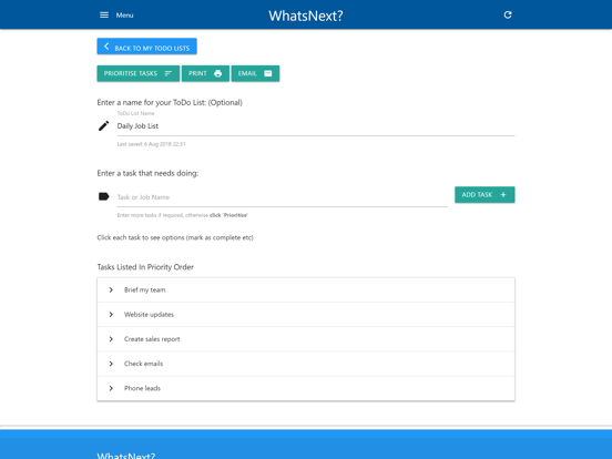 WhatsNext? iPad screenshot 4 - Business app