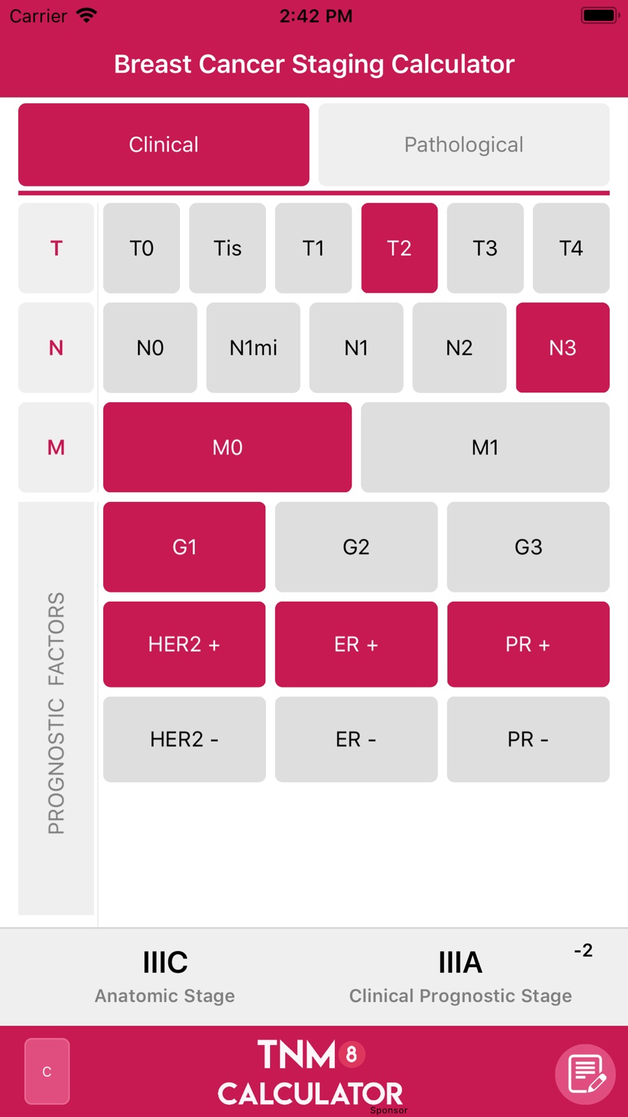 TNM8 Breast Cancer Calculator iphone screenshot 2